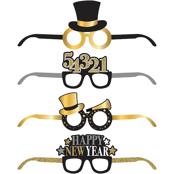 Creative Converting New Year Deluxe Paper Eyeglasses PK24, 24PK 346182 - main